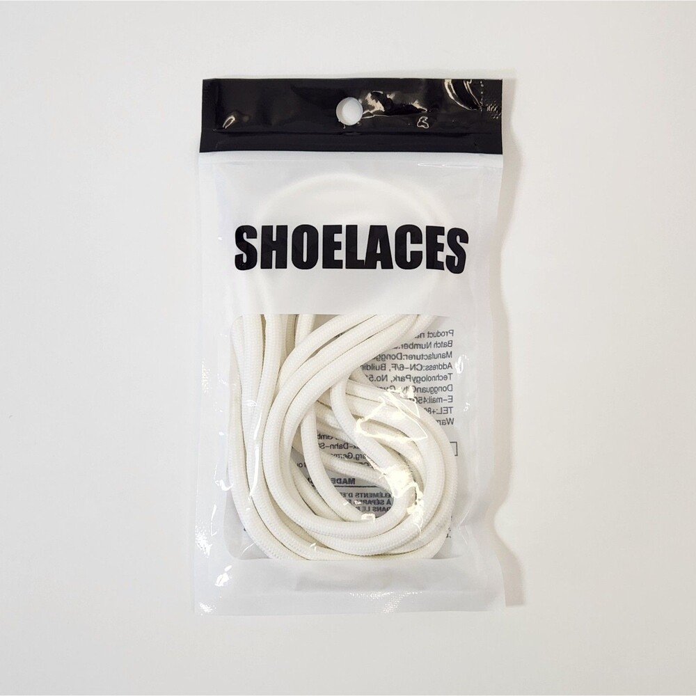 47" Inch / 120cm White Round Replacement Shoelaces Rope Style Sneakers Shoes